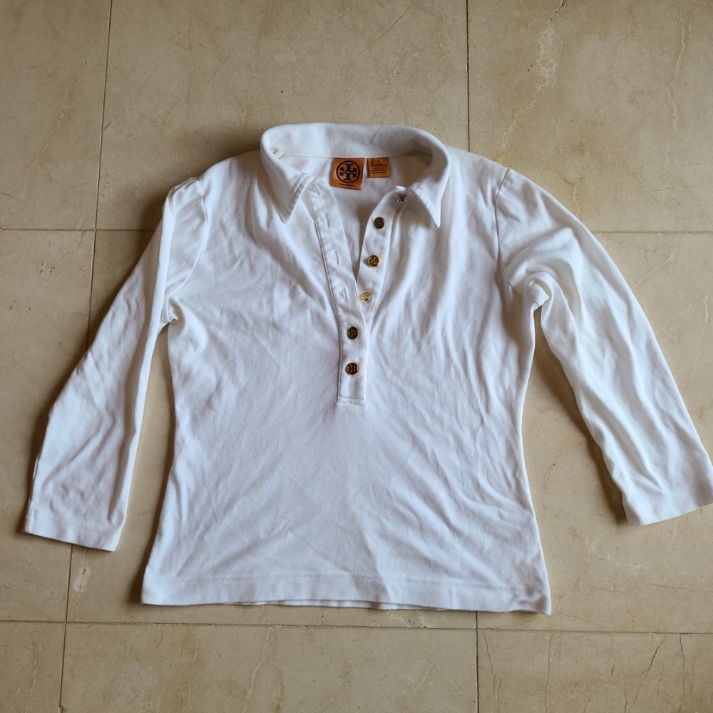 Tory Burch cotton shirt, 3/4 sleeve, M